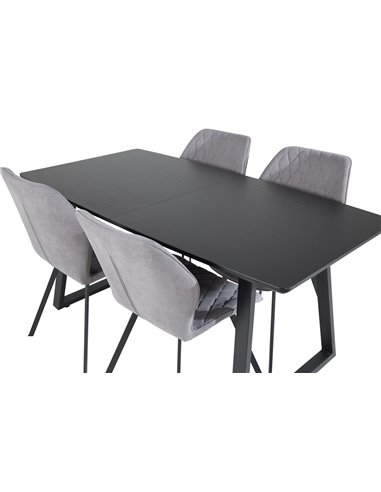 Matgrupp Inca med Gemma matstolar, 160 × 85 cm