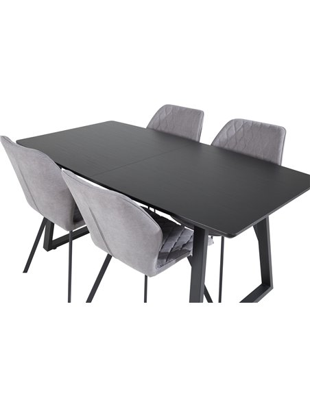 Matgrupp Inca med Gemma matstolar, 160 × 85 cm