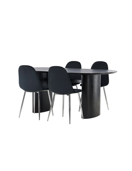 Matgrupp Isolde med Polar matstolar, 180 × 90 cm