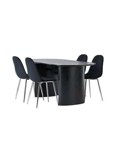 Matgrupp Isolde med Polar matstolar, 180 × 90 cm