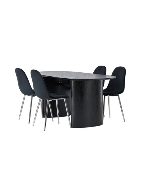 Matgrupp Isolde med Polar matstolar, 180 × 90 cm