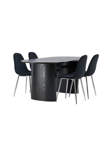 Matgrupp Isolde med Polar matstolar, 180 × 90 cm