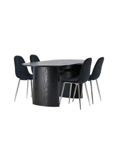 Matgrupp Isolde med Polar matstolar, 180 × 90 cm