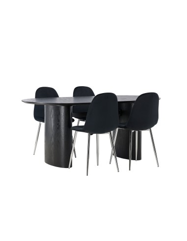 Matgrupp Isolde med Polar matstolar, 180 × 90 cm