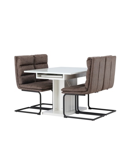 Matgrupp Pluto med Zizo matstolar, 120 × 90 cm