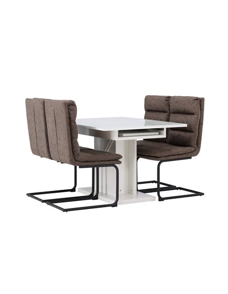 Matgrupp Pluto med Zizo matstolar, 120 × 90 cm