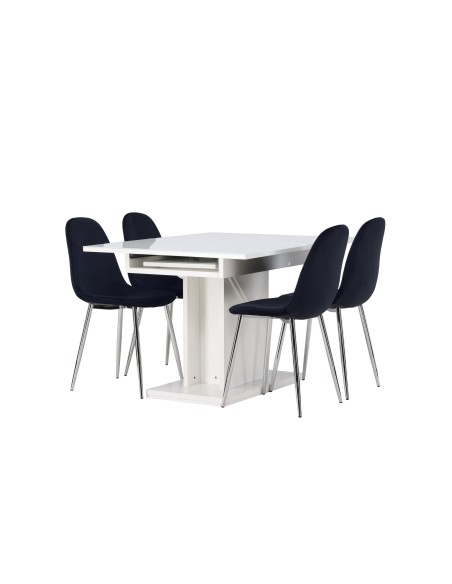 Matgrupp Pluto med Polar matstolar, 120 × 90 cm