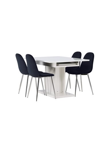 Matgrupp Pluto med Polar matstolar, 120 × 90 cm