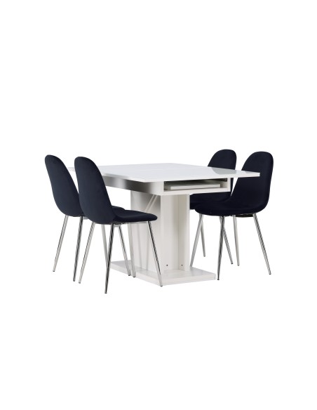 Matgrupp Pluto med Polar matstolar, 120 × 90 cm