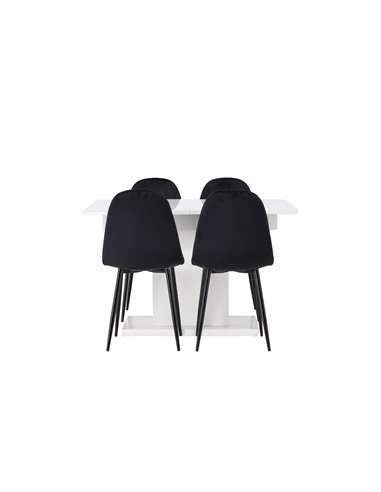 Matgrupp Pluto med Polar matstolar, 120 × 90 cm