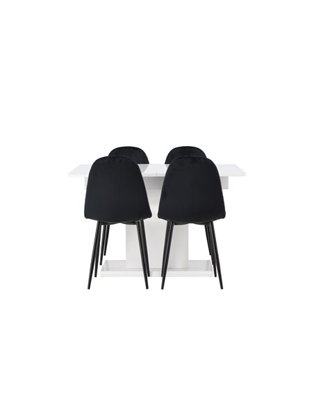 Matgrupp Pluto med Polar matstolar, 120 × 90 cm