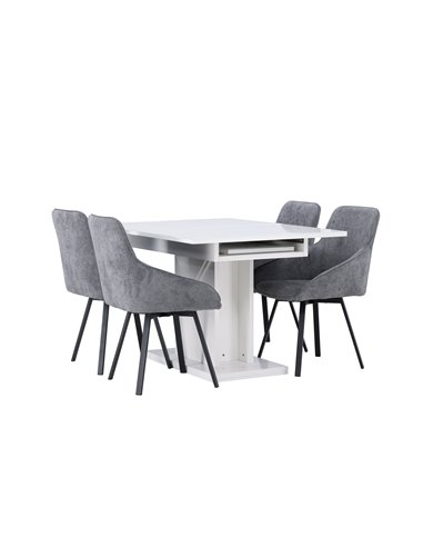 Matgrupp Pluto med Rosie matstolar, 120 × 90 cm