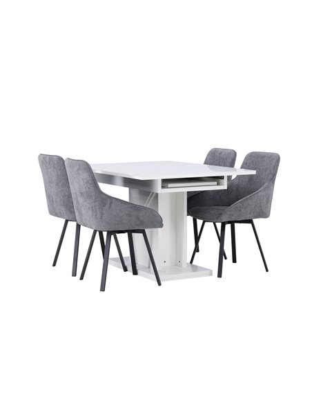 Matgrupp Pluto med Rosie matstolar, 120 × 90 cm