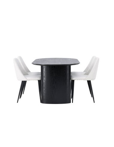 Matgrupp Isolde med Night matstolar, 180 × 90 cm