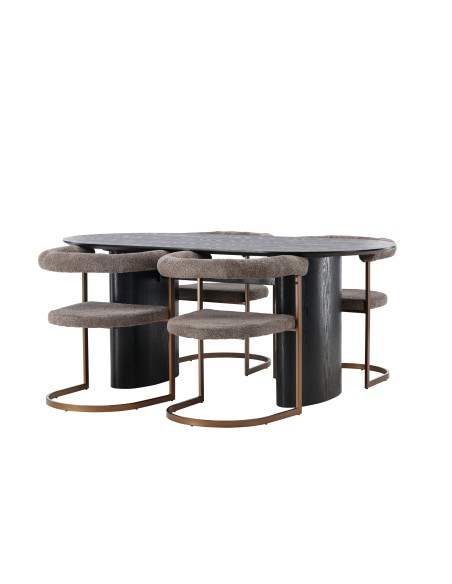 Matgrupp Isolde med Morning matstolar, 180 × 90 cm