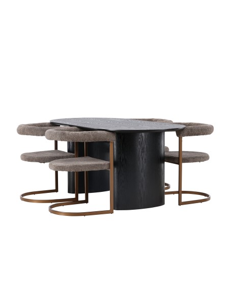 Matgrupp Isolde med Morning matstolar, 180 × 90 cm
