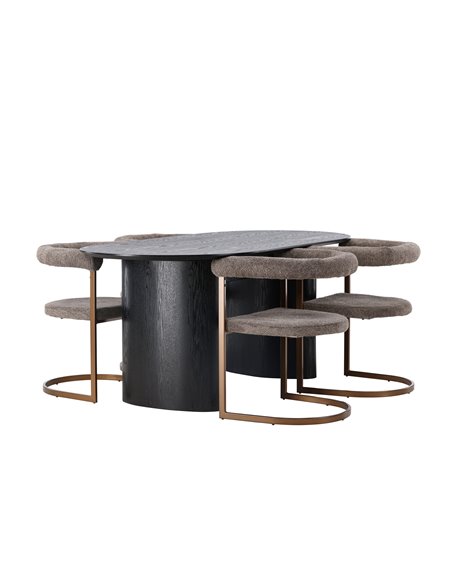 Matgrupp Isolde med Morning matstolar, 180 × 90 cm