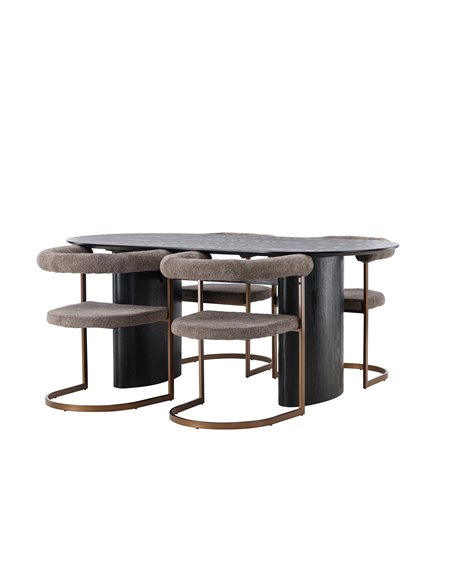 Matgrupp Isolde med Morning matstolar, 180 × 90 cm