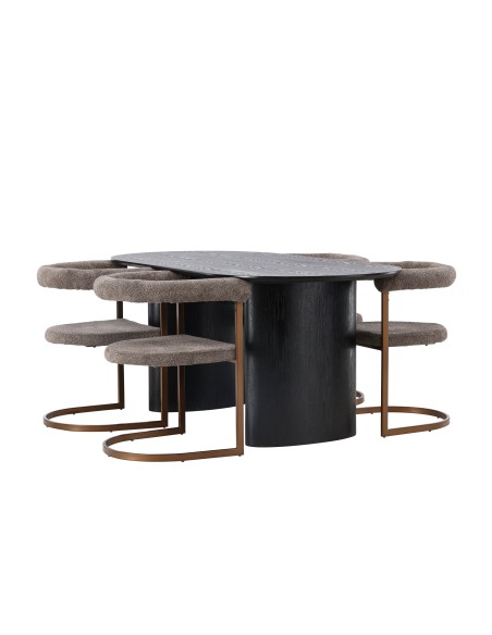 Matgrupp Isolde med Morning matstolar, 180 × 90 cm