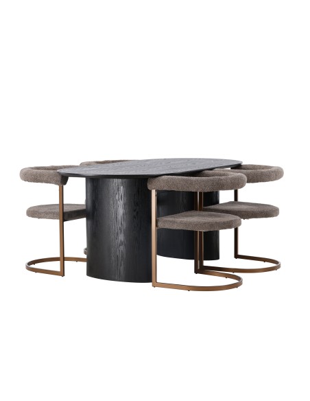Matgrupp Isolde med Morning matstolar, 180 × 90 cm