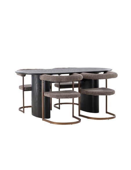 Matgrupp Isolde med Morning matstolar, 180 × 90 cm