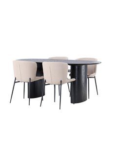 Matgrupp Isolde med Modesto matstolar, 180 × 90 cm 2