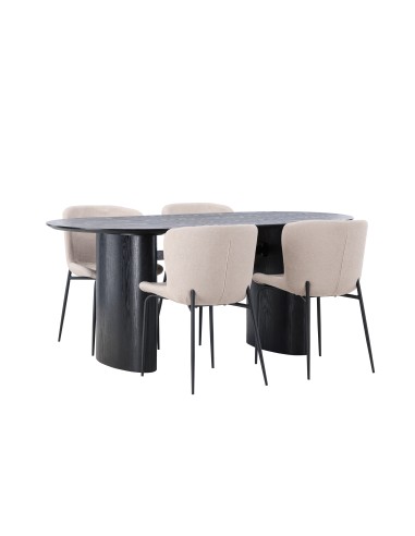 Matgrupp Isolde med Modesto matstolar, 180 × 90 cm