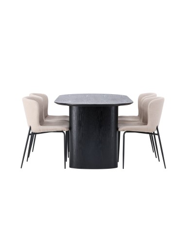 Matgrupp Isolde med Modesto matstolar, 180 × 90 cm