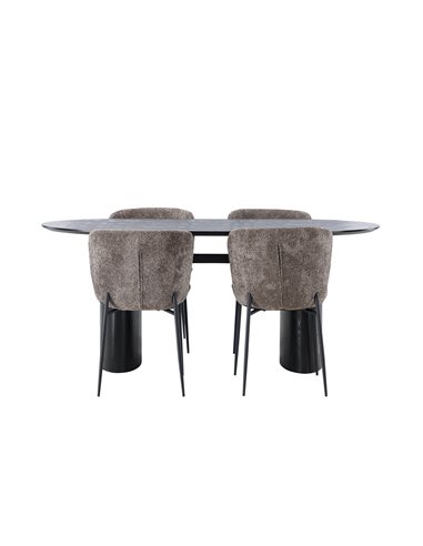 Matgrupp Isolde med Modesto matstolar, 180 × 90 cm