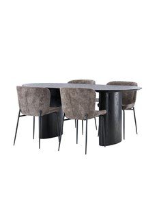 Matgrupp Isolde med Modesto matstolar, 180 × 90 cm 2