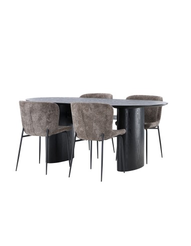 Matgrupp Isolde med Modesto matstolar, 180 × 90 cm