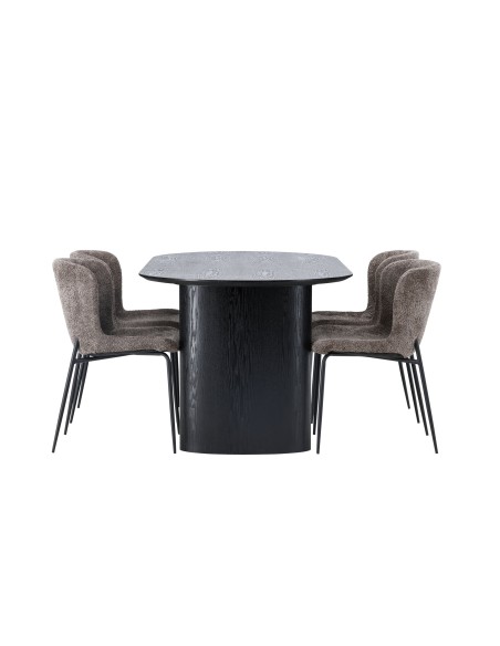 Matgrupp Isolde med Modesto matstolar, 180 × 90 cm