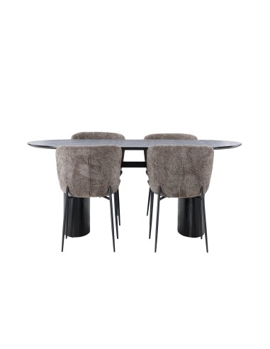 Matgrupp Isolde med Modesto matstolar, 180 × 90 cm