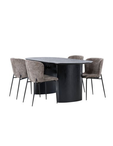 Matgrupp Isolde med Modesto matstolar, 180 × 90 cm