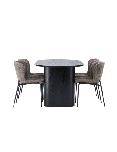 Matgrupp Isolde med Modesto matstolar, 180 × 90 cm