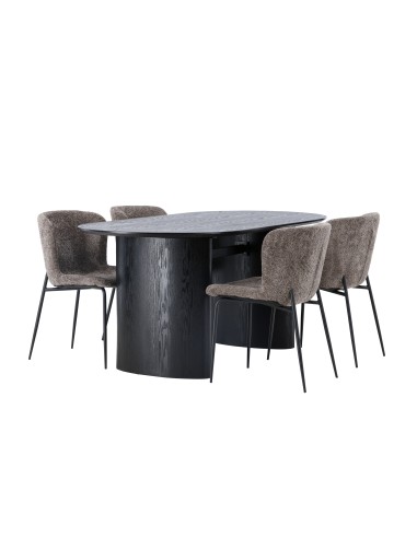 Matgrupp Isolde med Modesto matstolar, 180 × 90 cm