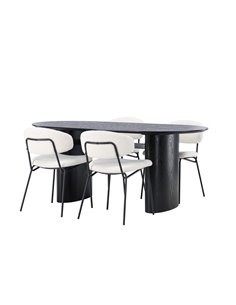 Matgrupp Isolde med Chico matstolar, 180 × 90 cm 2