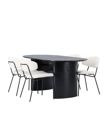Matgrupp Isolde med Chico matstolar, 180 × 90 cm