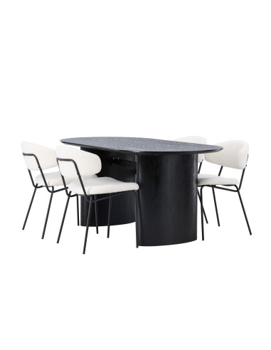 Matgrupp Isolde med Chico matstolar, 180 × 90 cm