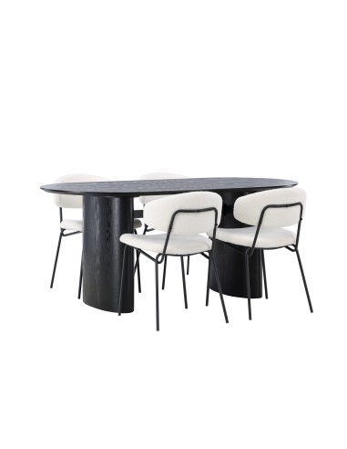 Matgrupp Isolde med Chico matstolar, 180 × 90 cm