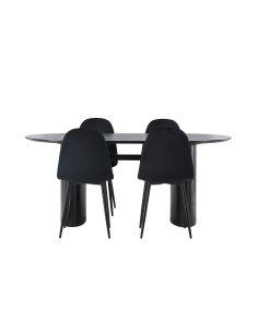 Matgrupp Isolde med Polar matstolar, 180 × 90 cm