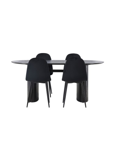 Matgrupp Isolde med Polar matstolar, 180 × 90 cm