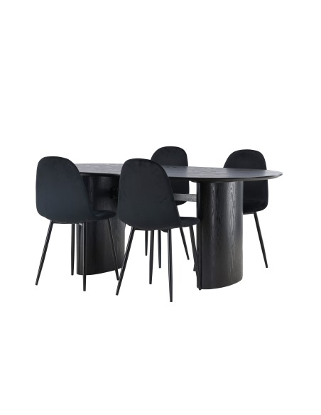 Matgrupp Isolde med Polar matstolar, 180 × 90 cm