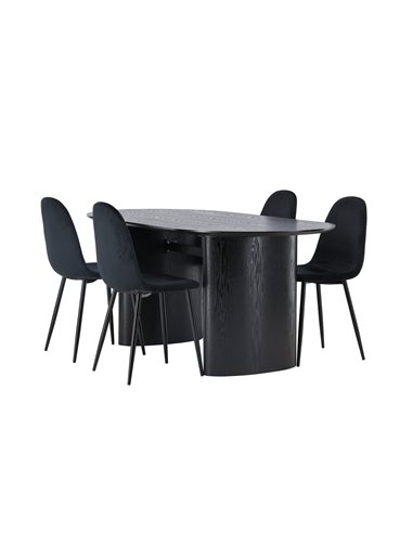 Matgrupp Isolde med Polar matstolar, 180 × 90 cm
