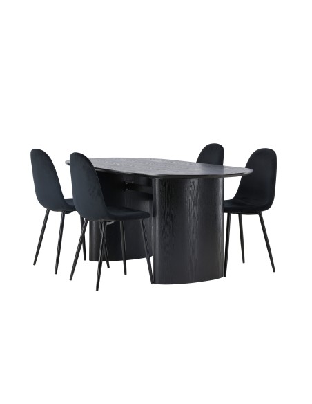 Matgrupp Isolde med Polar matstolar, 180 × 90 cm