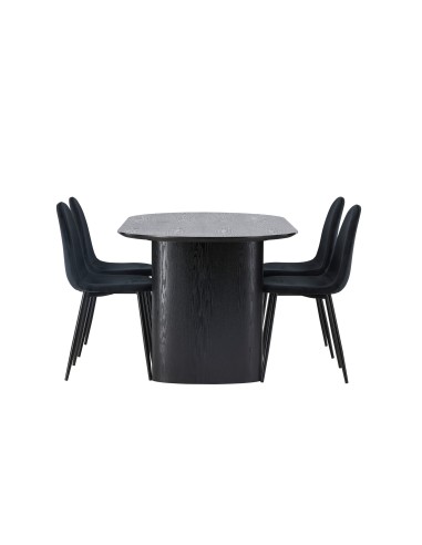 Matgrupp Isolde med Polar matstolar, 180 × 90 cm