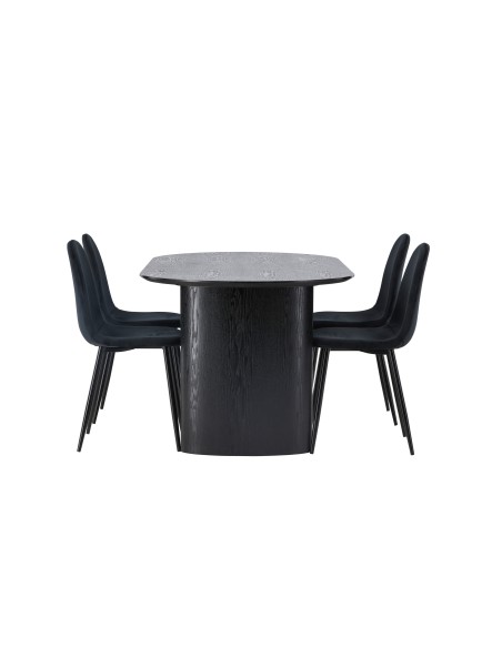 Matgrupp Isolde med Polar matstolar, 180 × 90 cm