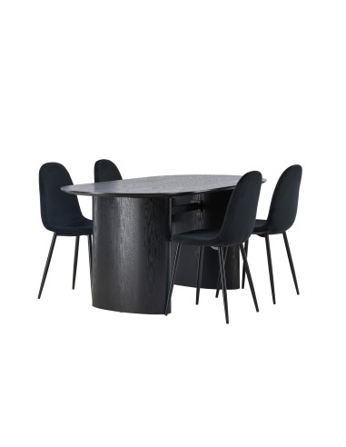 Matgrupp Isolde med Polar matstolar, 180 × 90 cm