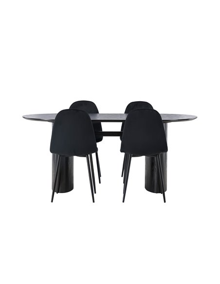 Matgrupp Isolde med Polar matstolar, 180 × 90 cm