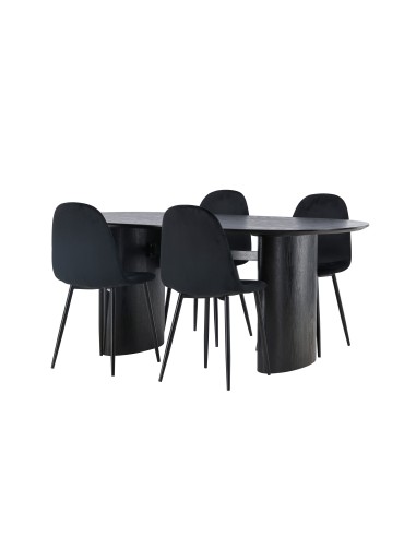 Matgrupp Isolde med Polar matstolar, 180 × 90 cm